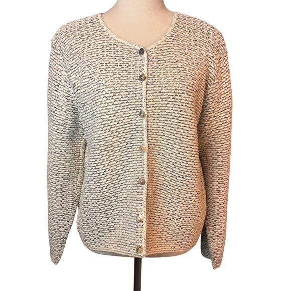 Vintage Reba Rose 100% Cotton Button Up Cardigan Long Sleeve Womens Large - Picture 1 of 9